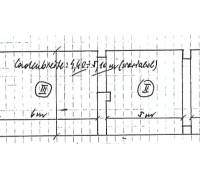 Floor plan of commercial spaces with room layout and dimensions in meters.