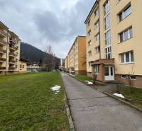 Apartment building on Golianova Street in Banská Bystrica surrounded by a grassy area.