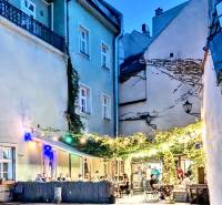 Night gastro space on Sedlárska Street in Bratislava - Historical core.