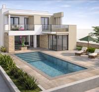 Two-story house with a pool in the town of Ljubač, on Ljubač Street, intended for residential land.