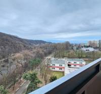 View of greenery and housing estate from the balcony in Košice, Nad jazerom district, Rovníková.