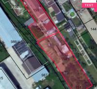 An aerial map captures a family house with a plot on 1st May Square in Chtelnica.