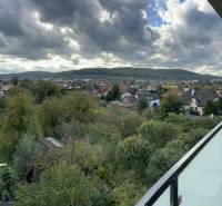 View from the balcony of greenery and houses in Prešov on Solivarská 14.