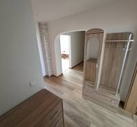 Interior with wood-decor flooring and wooden furniture in a 5 or more room apartment.