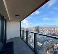 A balcony with a view of the panorama of Bratislava - the Old Town from Súkennícka Street.