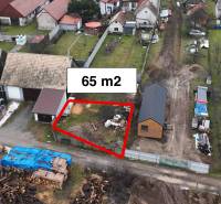 Aerial view of the gardens in Kláštor pod Znievom, marked 65 m2, with surroundings.