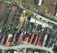 Aerial view of the lands and buildings in the gardens of the Monastery under Zniev.