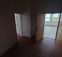 Offices with two open doors and a view of the outside environment.