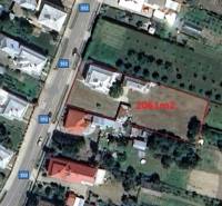 Aerial view of a plot with a family house in Veľké Raškovce with an area of 2051 m².