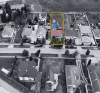 Aerial view of residential plots on Hlavná Street in Kráľová pri Senci.