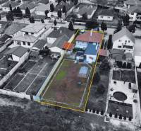 Aerial view of the house and garden on Hlavná Street in Kráľová pri Senci.