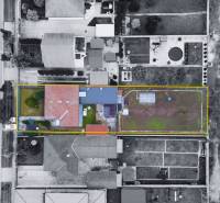 Aerial view of plots on Hlavná Street in Kráľová pri Senci, suitable for residential use.