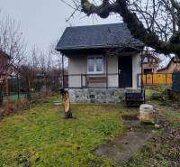 A cottage in Nové Zámky with a grassy garden and trees, simple architecture.