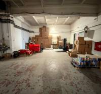 Warehouses and halls with stored boxes and pallets, high ceilings, industrial style.