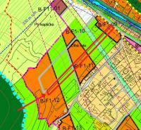 Land use plan for residential plots in Borinka with detailed zones and parcels.