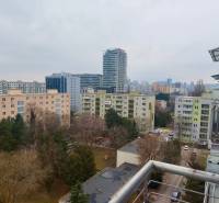 View from the balcony of apartment buildings and greenery in Bratislava - Ružinov, Šalviová.