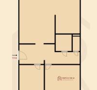 Floor plan of a 3-room apartment on Trieda SNP, Košice - Západ district with entrance areas.