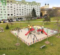 Playground with climbing frames and slides on Hlavná Street in Galanta.
