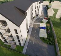 Visualization of a modern building on Moravská Street in Vráble, suitable for Commercial Land.