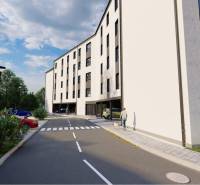 Visualization of the building on Moravská, Vráble, with parking, suitable for commercial land.