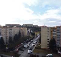 View of a row of apartment buildings on Čergovská Street in Prešov with a 1-bedroom apartment.