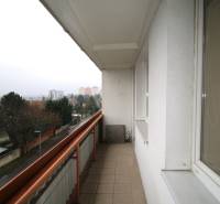 A balcony with a view of Kubačova Street in Bratislava - Rača, at a 3-room apartment.