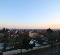 A view of part of Bratislava from the Rača district, Kubačova Street at sunset.