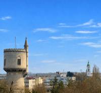 Water tower in Komárno on Gazdovská Street on a sunny day.