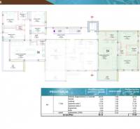 Floor plan of a 3-room apartment with the depiction of rooms and dimensions of individual spaces.