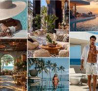 Luxury exteriors and interiors in the construction of apartments in Pattaya, including swimming pools and palm gardens.