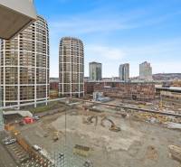 A view of high-rise buildings and a construction site from the balcony of a 3-room apartment on Bottova Street.