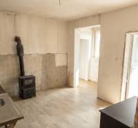 Interior of a family house with tiles and a wooden decor floor.