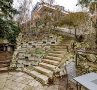 Family house on Medzierka in Bratislava - Old Town, stone steps in the garden, terrace.