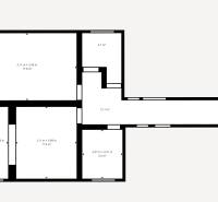 Floor plan of a family house with four rooms and a hallway, Spišský Štiavnik, Slnečná Street.