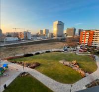 View from Bosákova to modern buildings and greenery in Bratislava - Petržalka, 2-room apartment.