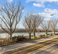 View of Žižkova Street in Bratislava - Old Town with a view of the river.