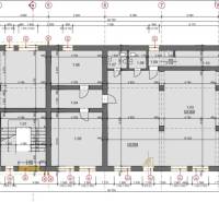 A floor plan showing the division of rooms within the warehouse and hall.