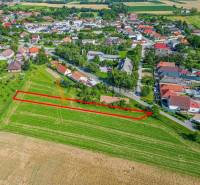 Aerial photograph of gardens in Košúty on Kosuty Street with a marked parcel.