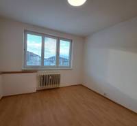 A room in a 4-room apartment with a wood-patterned floor and a large window.