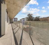 The balcony of a 4-room apartment on Skalická cesta in Bratislava - Nové Mesto with a view of nature.