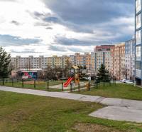Housing estate with a children's playground on Kpt. Jaroš Street, Košice - Dargovských hrdinov district.