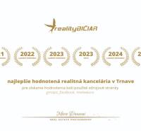 Awards for the real estate agency RealityBičiar for the years 2021 to 2024 in Trnava.