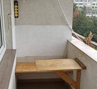 Balcony in a 2-room apartment on Pečnianska Street, Bratislava - Petržalka, with air conditioning.