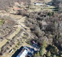 Aerial view of wooded residential plots in Krupina.