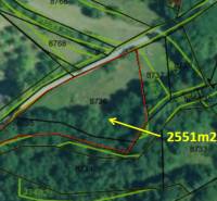 Aerial view of residential land in Krupina with an area of 2551 m².