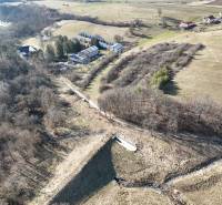 Aerial view of residential plots around Krupina with natural scenery.