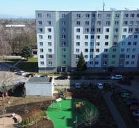 On Leningrad Street in Michalovce, there is a residential complex with a children's playground.