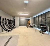 Bicycle and stroller parking space in the apartment complex on Hraničná in Ružinov.