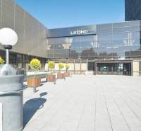Exterior of offices on Kutlíkova in Bratislava - Lúky with a terrace and green plants.
