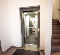 Staircase and open elevator in an apartment building on Hrachova Street in Bratislava, Ružinov.